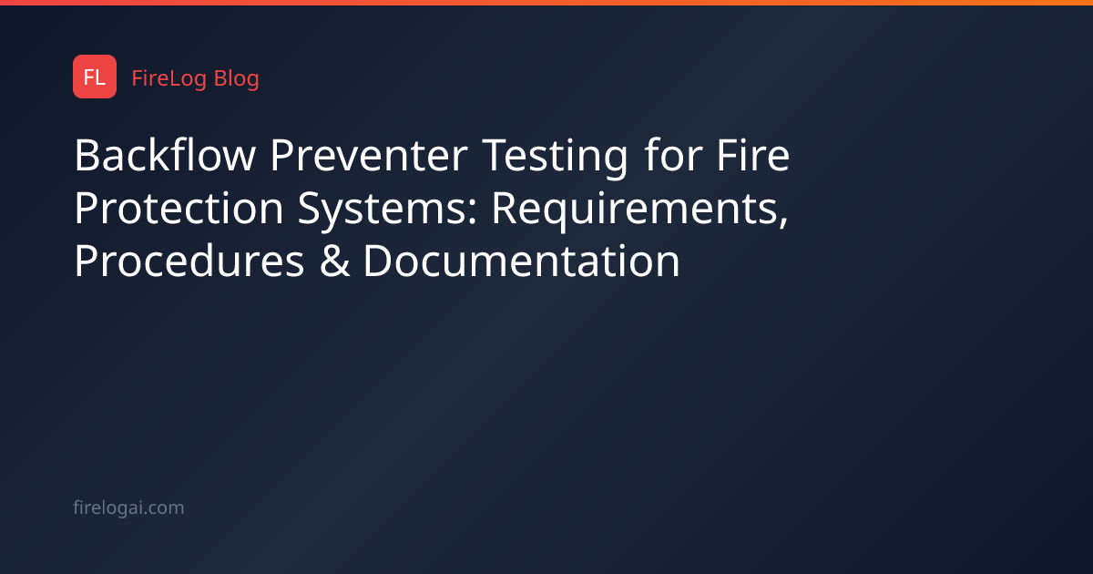 Backflow Preventer Testing for Fire Protection Systems: Requirements ...