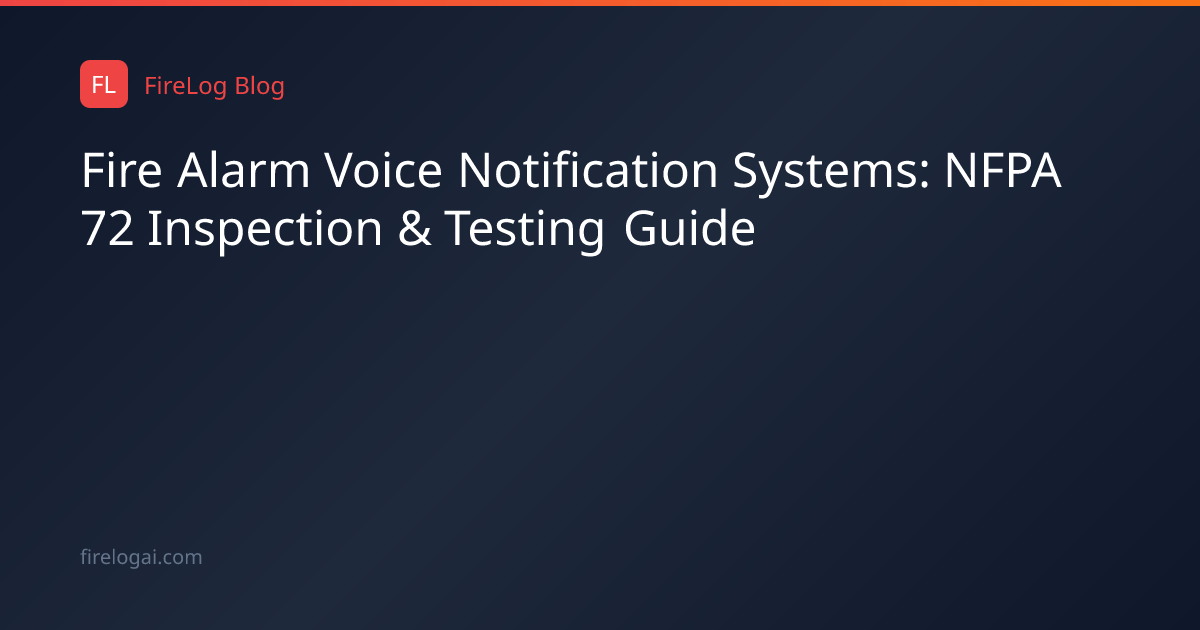 Fire Alarm Voice Notification Systems: NFPA 72 Inspection & Testing ...