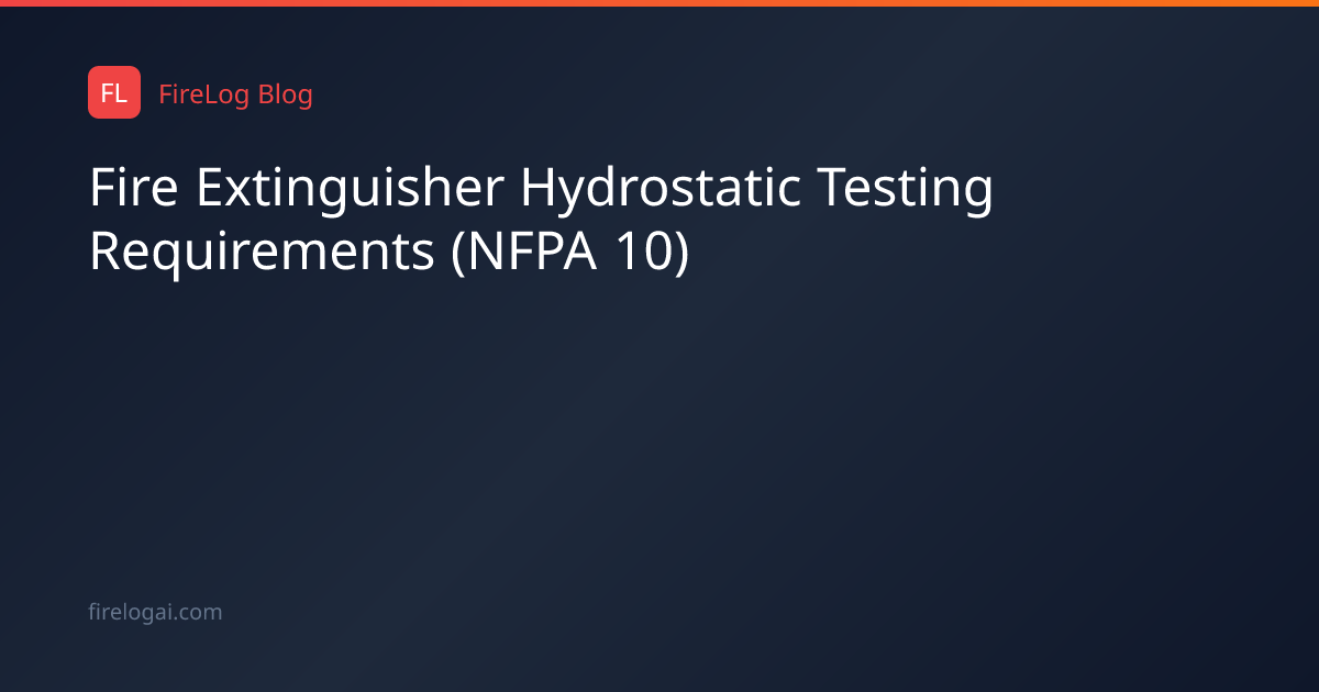 Fire Extinguisher Hydrostatic Testing Requirements (NFPA 10) | FireLog
