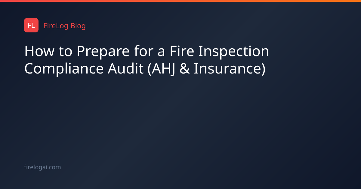 How to Prepare for a Fire Inspection Compliance Audit (AHJ & Insurance ...