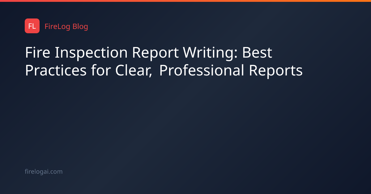 Fire Inspection Report Writing: Best Practices for Clear, Professional ...