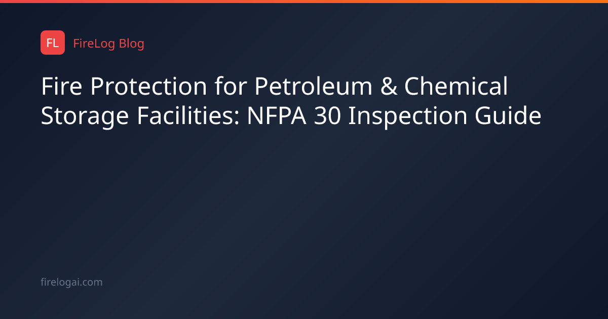 Fire Protection for Petroleum & Chemical Storage Facilities: NFPA 30 ...