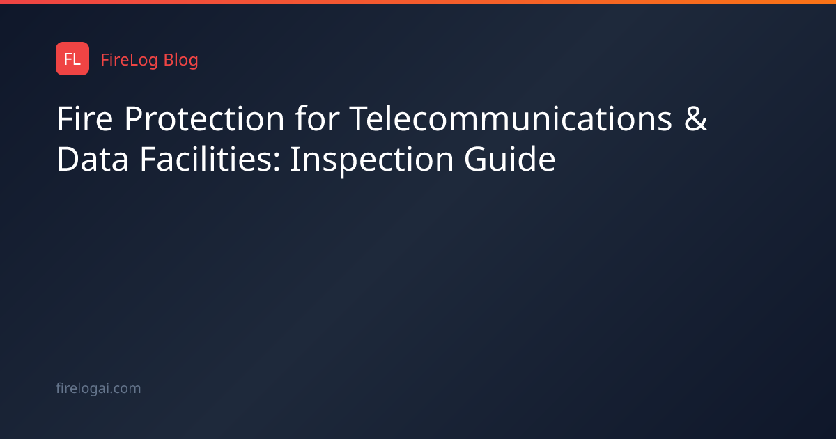 Fire Protection for Telecommunications & Data Facilities: Inspection ...