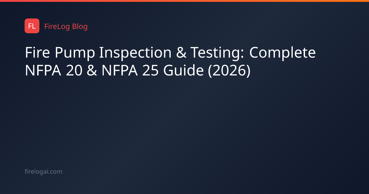 Fire Pump Inspection & Testing: Complete NFPA 20 & NFPA 25 Guide (2026 ...