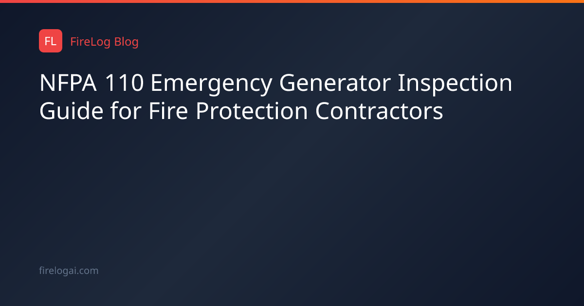 NFPA 110 Emergency Generator Inspection Guide for Fire Protection ...