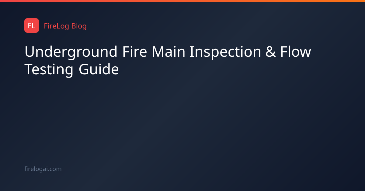 Underground Fire Main Inspection & Flow Testing Guide | FireLog