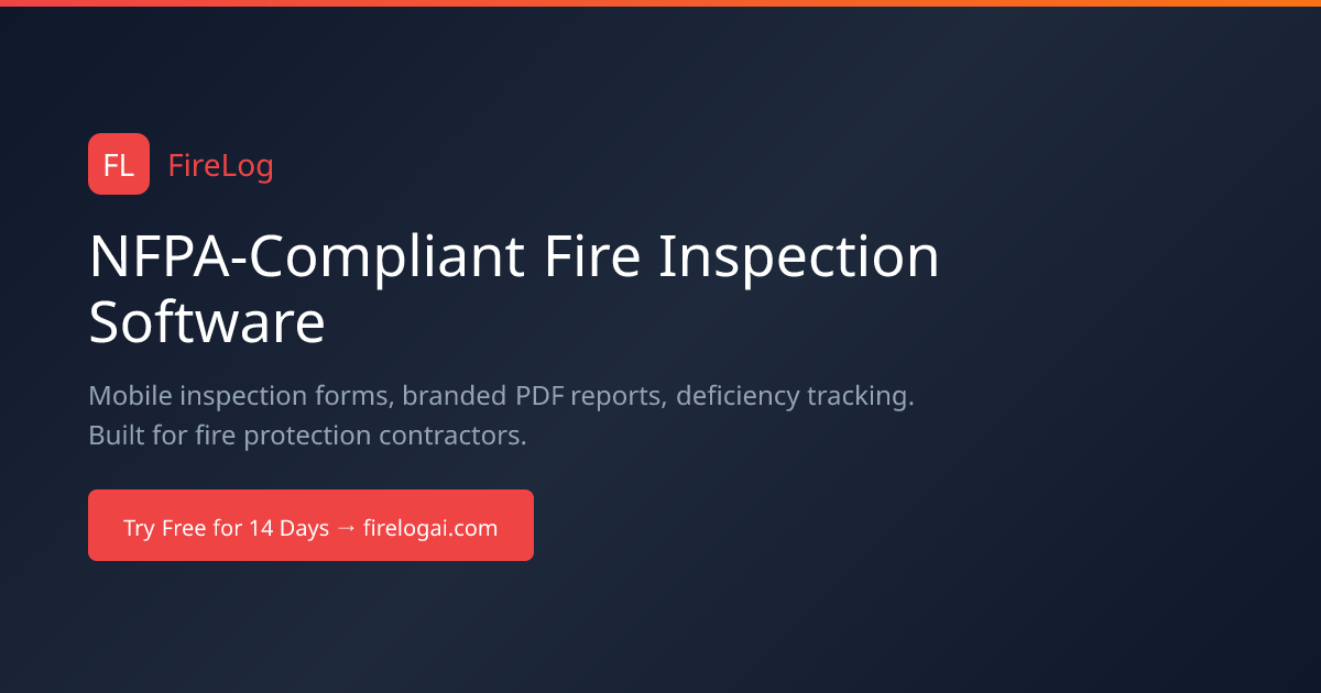 FireLog — Digital Fire Inspection Reports (NFPA Compliant)
